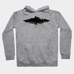 Phoenix City Skyline - Watercolor Black White background Hoodie